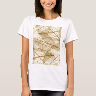 Sheer Cream Beige Lace Leaves T-Shirt