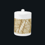 Sheer Cream Beige Lace Leaves Teapot<br><div class="desc">A collage of delicate, sheer, lacy leaves in organic earthy creamy beige. Natural elegance.</div>