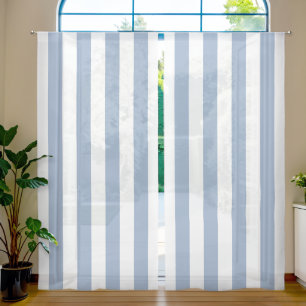 Sheer Curtain Blue & White Stripe