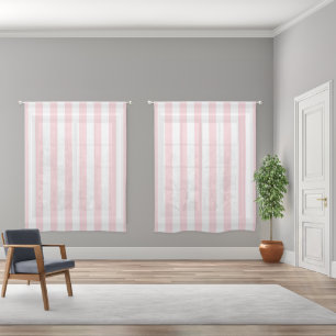 Sheer Curtain Pink & White Stripe