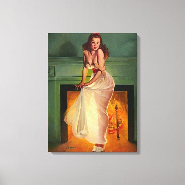 Sheer Delight Pin Up Art Canvas Print (Front)