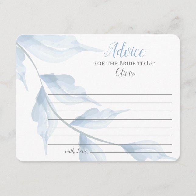 Sheer Dusty Blue  Advice for the Bride to Be (Front)