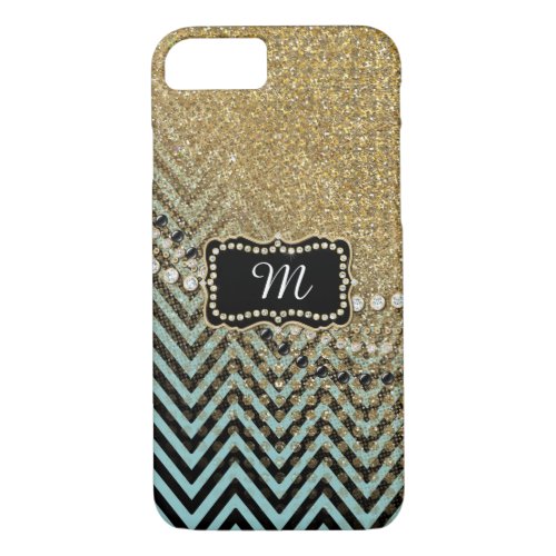 Sheer Glitter Confetti Chevron Stripe Pattern Gem iPhone 87 Case