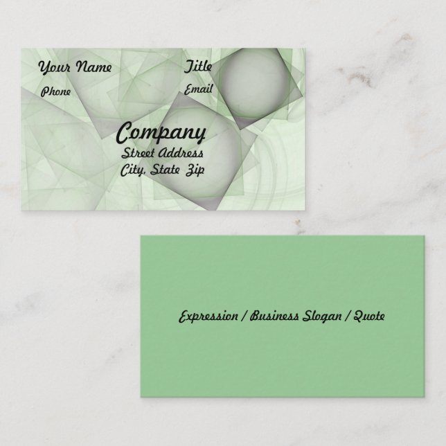 Sheer Green Tile Artwork Business Card (Front/Back)