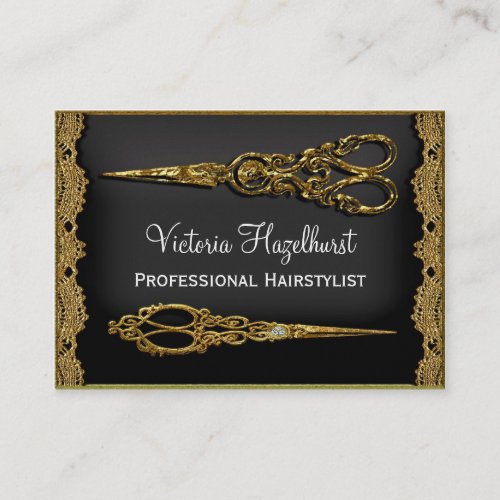 Sheer Hazelhurst Double Scissor Hair Stylist Business Card