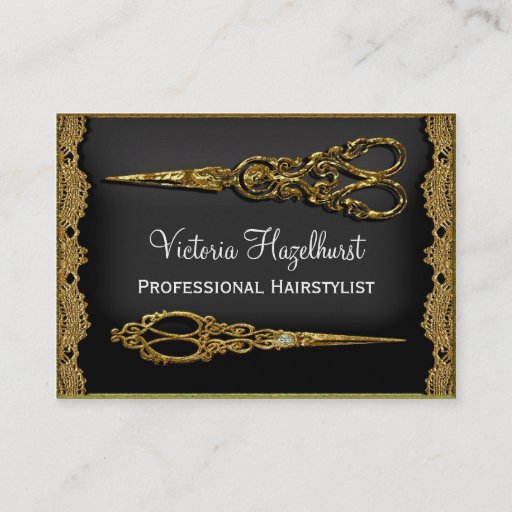 Customizable Sheer Hazelhurst Double Scissor Business Card