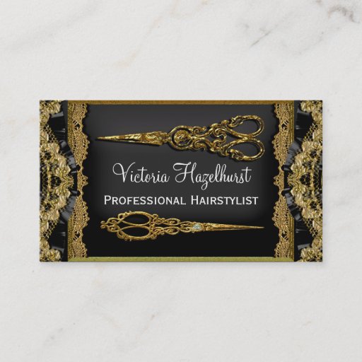 Customizable Sheer Hazelhurst Double Scissor  3.5" x 2.0" Business Cards