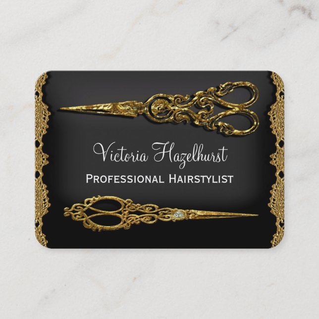 Sheer Hazelhurst Double Scissor Round Business Card (Front)