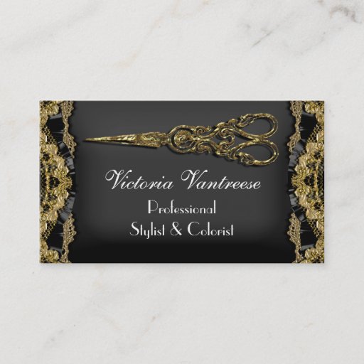 Customizable Sheer Hazelhurst Scissor 3.5" x 2" Elegant Business Cards