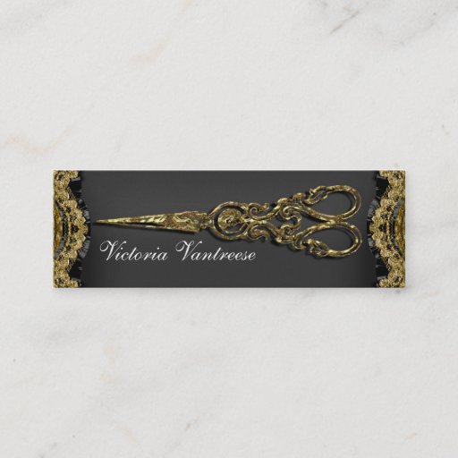 Customizable Sheer Hazelhurst Scissor Skinny Business Card