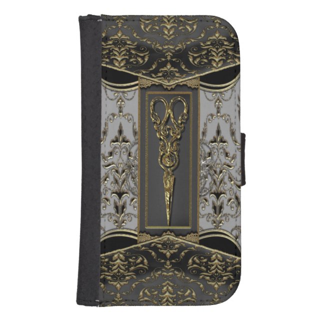 Sheer Hazlehurst Antiqued Scissors 4th Samsung Galaxy Wallet Case (Front)