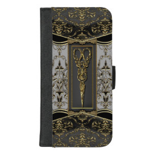 Sheer Hazlehurst Antiqued Scissors Goth iPhone 8/7 Plus Wallet Case
