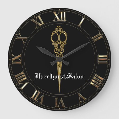 Sheer Hazlehurst Antiqued Scissors Timepiece Large Clock