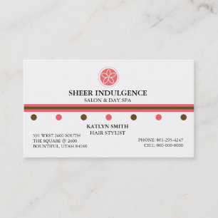 SHEER INDULGENCE SALON & DAY SPA BUSINESS CARD