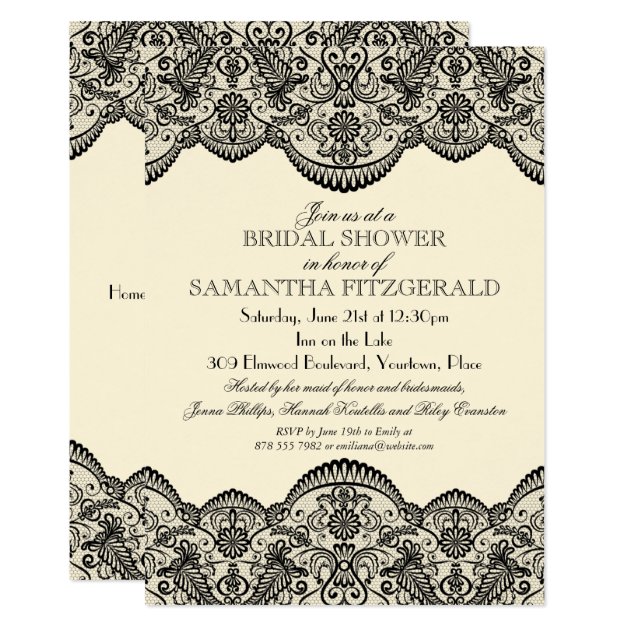 Sheer Lace Bridal Shower Invitation