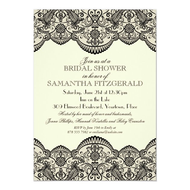 Sheer Lace Bridal Shower Invitation
