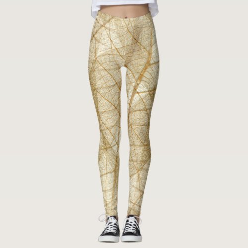 Sheer Lace Leaves Leggings