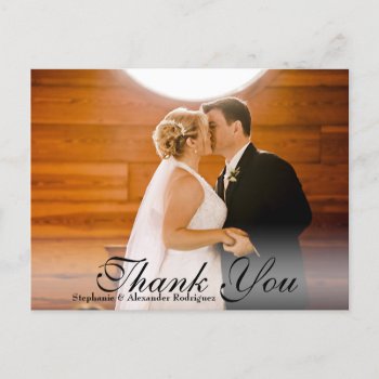 Sheer Overlay White Wedding Thank You Card 1 Photo by CustomInvites at Zazzle