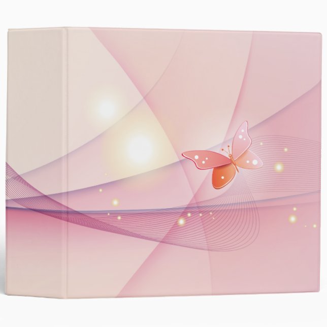 Sheer Pink Butterfly  Binder (Front/Spine)