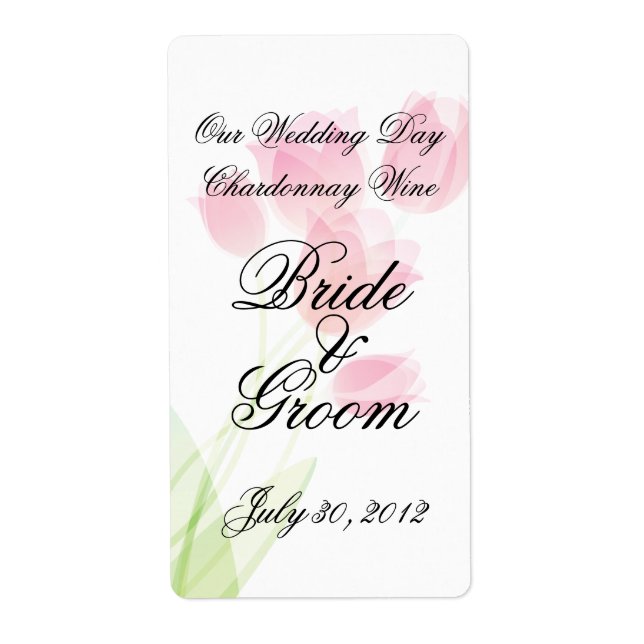 Sheer Pink Tulips Label (Front)