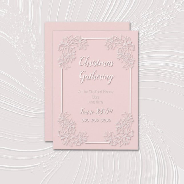 Sheer Poinsettia Lace Blush Invitation (Creator Uploaded)