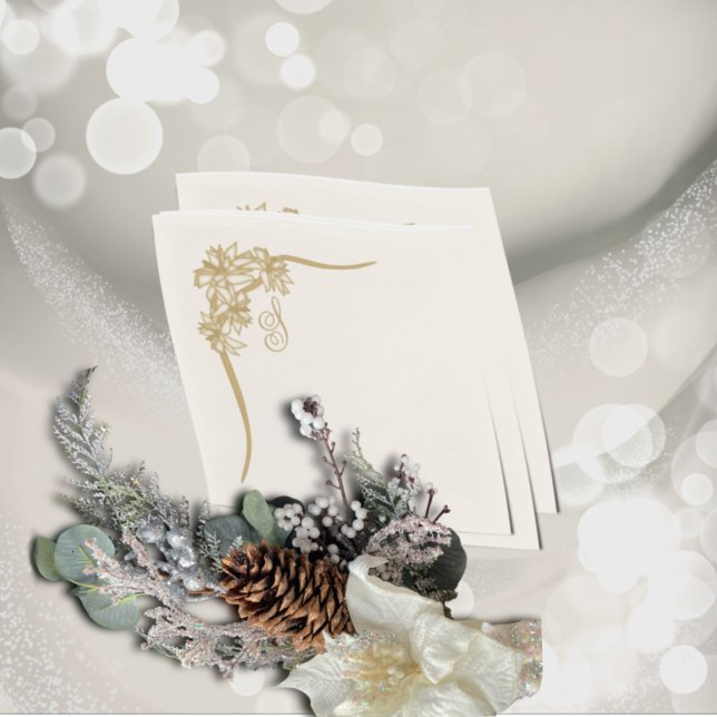 Sheer Poinsettia Lace Monogramed Napkins (Creator Uploaded)