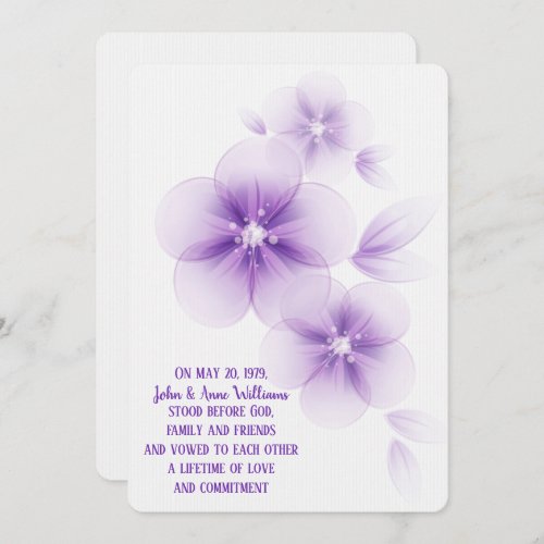 Sheer Purple Blossom Wedding Invitation