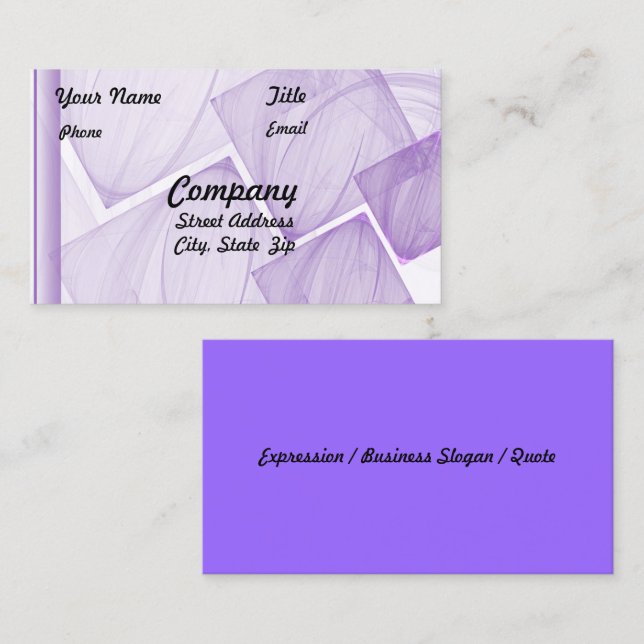 Sheer Purple Tile Artwork Business Card (Front/Back)