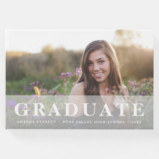 Sheer Stripe | Graduation Photo Guest Book | Zazzle