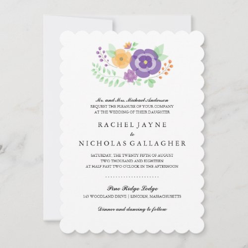 Sheer Summer Flowers  Wedding Invitation