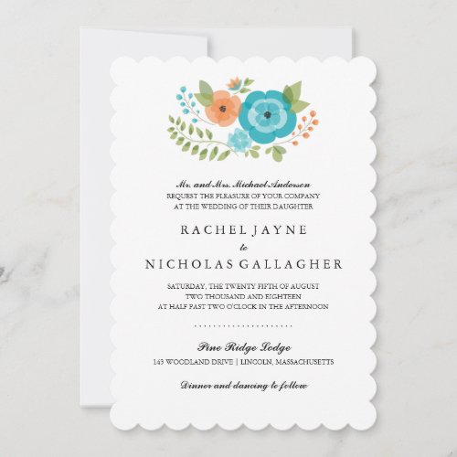 Sheer Summer Flowers  Wedding Invitation