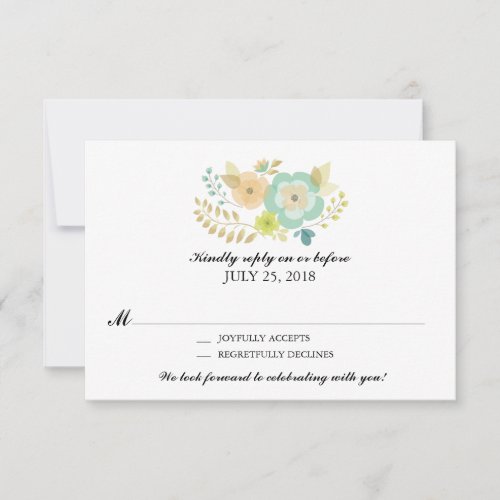 Sheer Summer Flowers  Wedding RSVP