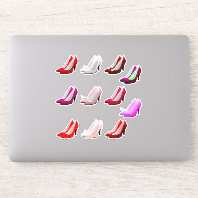 Sheet/11 pr High Heel Shoes Shaped Cut-out Sticker (Computer)