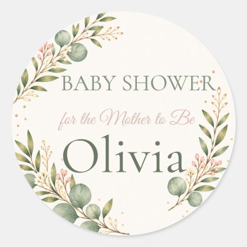 Sheet:Botanical Baby Shower Envelope seal greenery