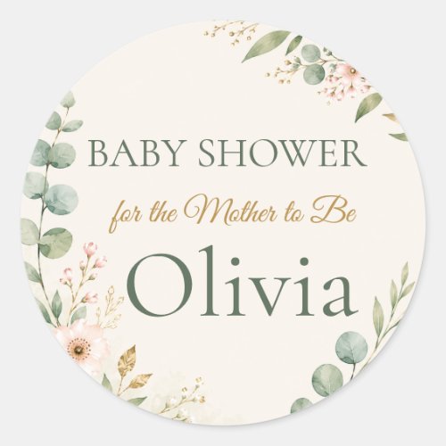 Sheet:Botanical Baby Shower Envelope Seals for Her