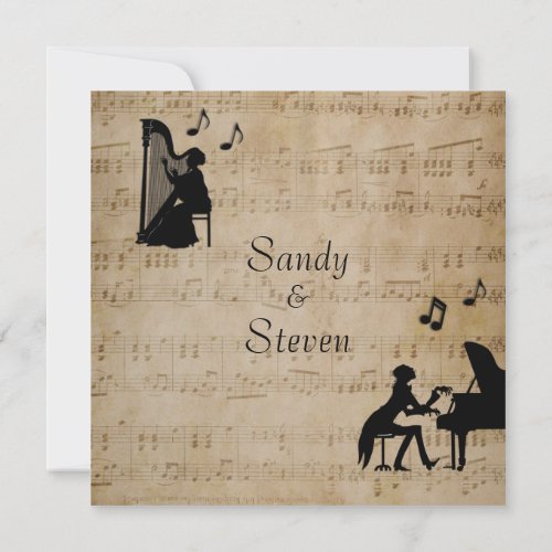 Sheet Classical Music Theme Wedding Invitation