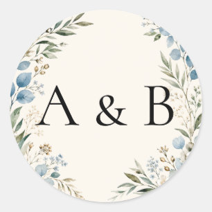 Sheet:Elegant Botanical Initials Wedding Seals