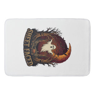 Sheet Faced Ghost Halloween Spooky Trees Moon_1 Bath Mat