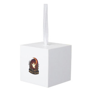 Sheet Faced Ghost Halloween Spooky Trees Moon_1 Cube Ornament