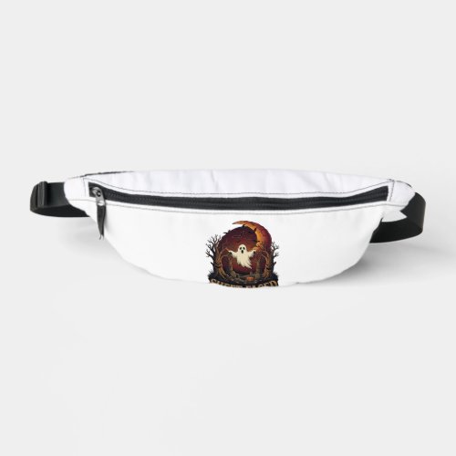 Sheet Faced Ghost Halloween Spooky Trees Moon_1 Fanny Pack