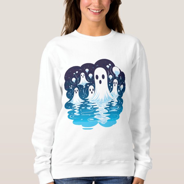 Sheet faced ghosts for Halloween Sweatshirt (Front)