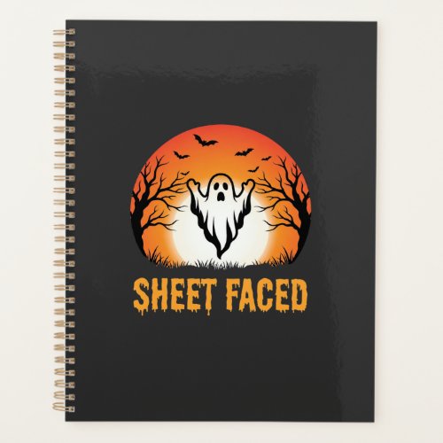 Sheet Faced Halloween Ghost Sunset Design Planner