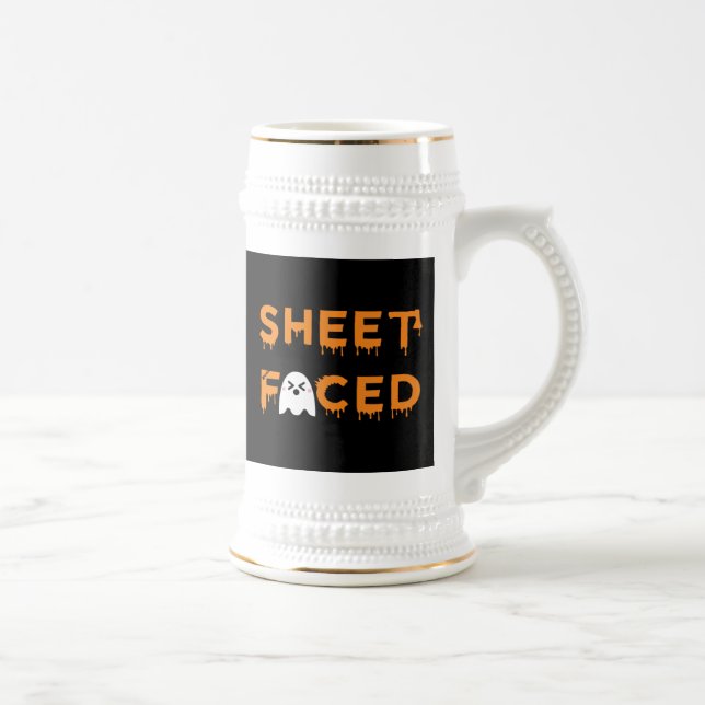 Sheet Faced Orange Beer Stein (Right)