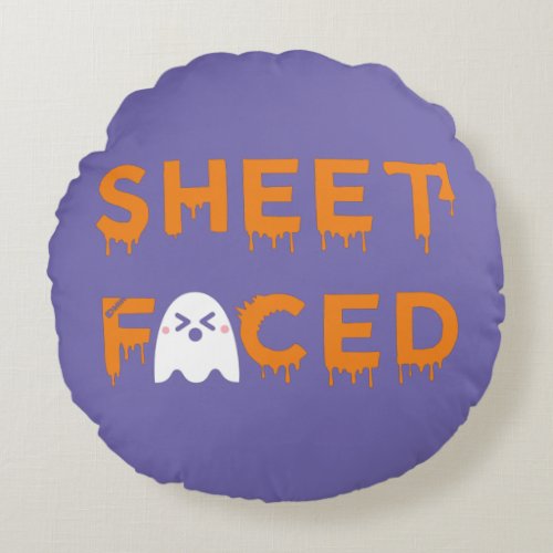 Sheet Faced Orange Round Pillow