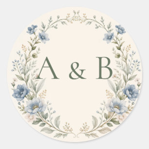Sheet:Floral Monogram Crest Wedding Envelope Seals