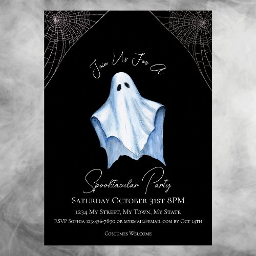 Sheet Ghost Adult Halloween Party gothic black  Invitation
