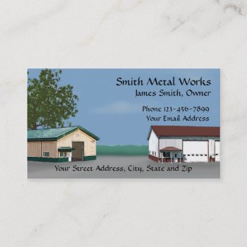 Sheet Metal Building Business Card by Business_Creations at Zazzle