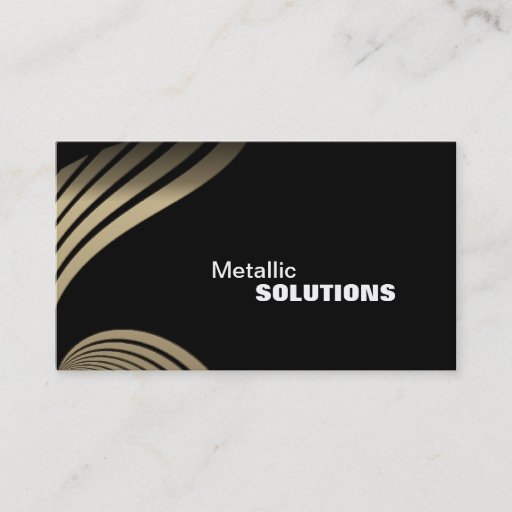 Customizable Sheet Metal Trade Business Card - Black &amp; Gold