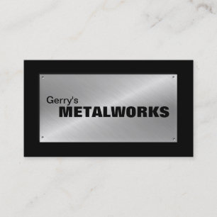 Sheet Metal Trade Business Card - Black & Silver