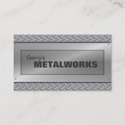 Sheet Metal Trade Business Card - Black &amp; Silver